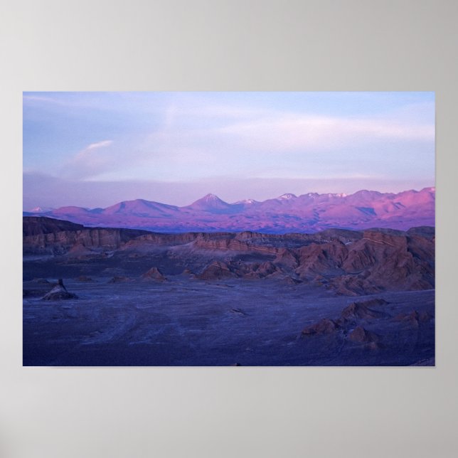 Solnedgång över Moon Valley - Chile Poster (Framsidan)