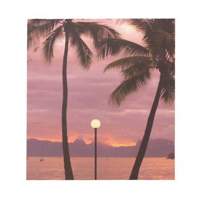 Solnedgång över Moorea från Sofitel Maeva Beach Anteckningsblock (Framsida)