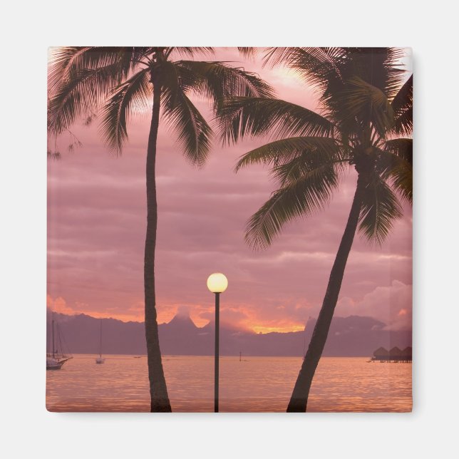 Solnedgång över Moorea från Sofitel Maeva Beach Magnet (Framsidan)