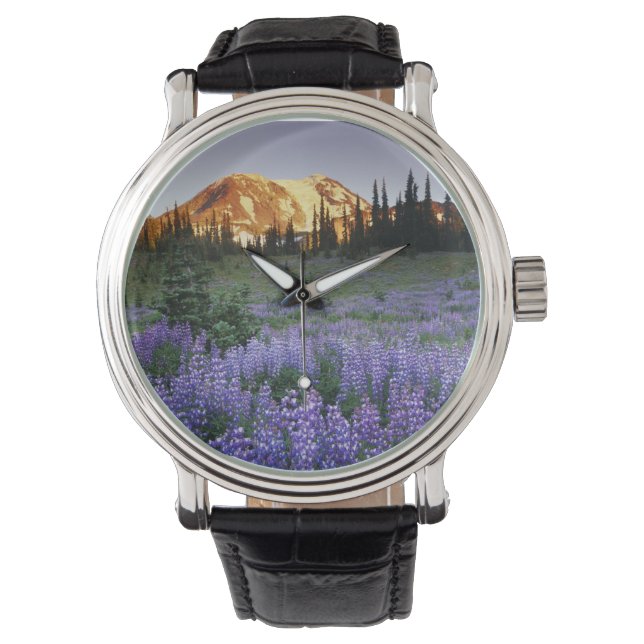 Solnedgång över Mt. Adams och en subalpin äng Armbandsur (Framsida)