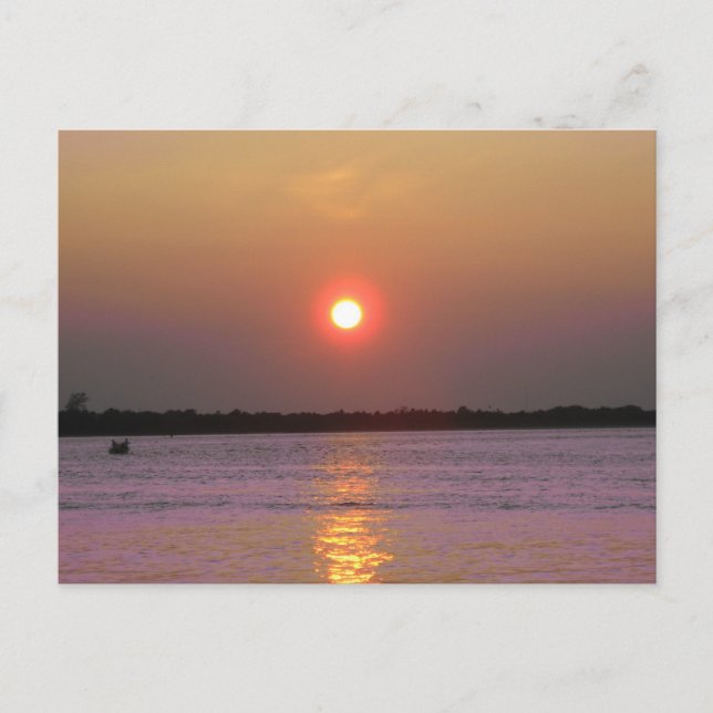 Solnedgång över New jersey Vykort (Framsida)