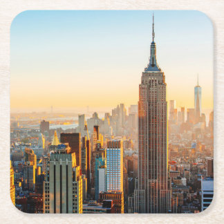 Solnedgång över New York Underlägg Papper Kvadrat