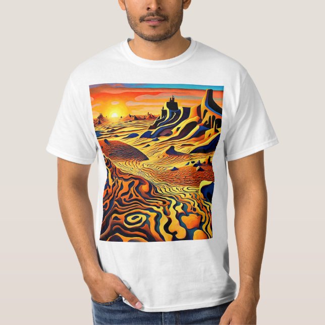Solnedgång över Ökenliggande 6 T Shirt (Framsida)
