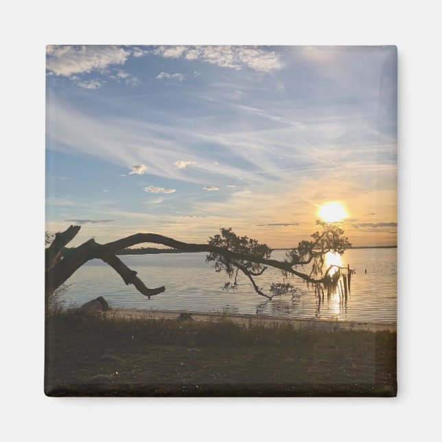 Solnedgång över Öster Bay Magnet (Framsidan)