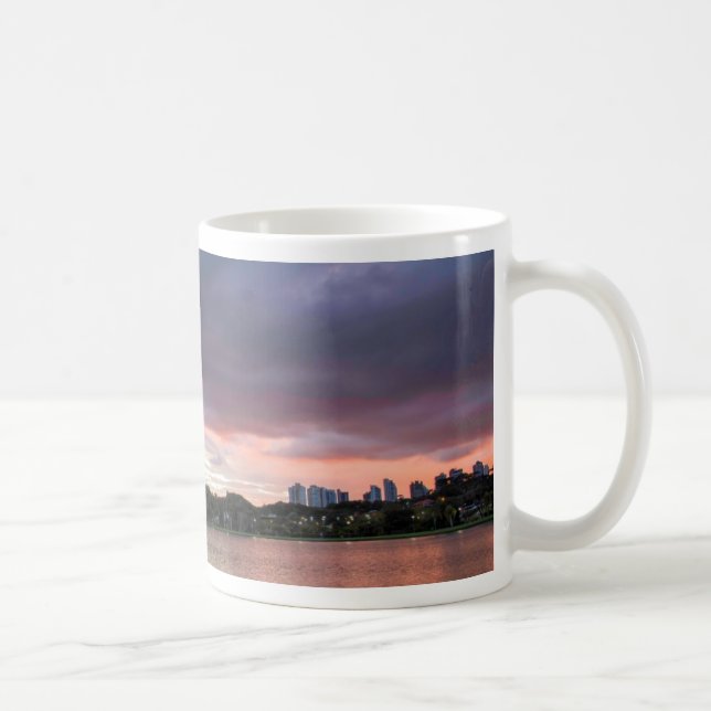 Solnedgång över parkera kaffemugg (Höger)