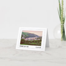 Solnedgång över Port Isaac, Cornwall