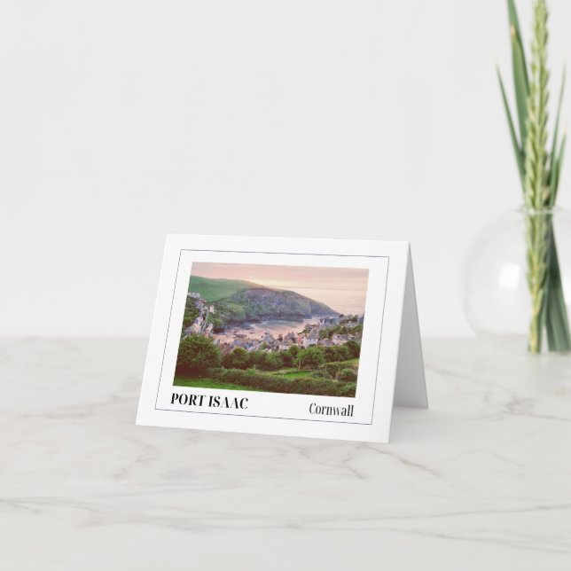 Solnedgång över Port Isaac, Cornwall Helgkort (Framsida)