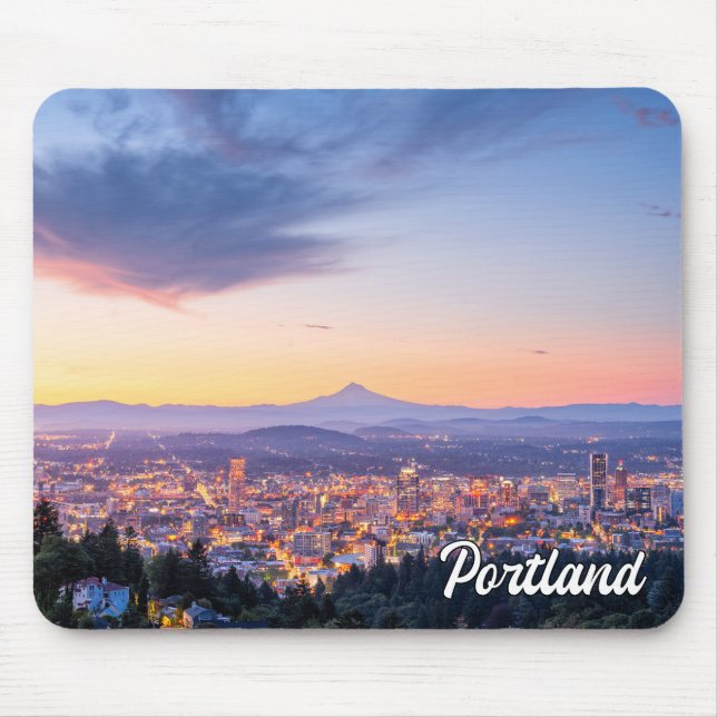 Solnedgång över Portland, Oregon Musmatta (Framsidan)