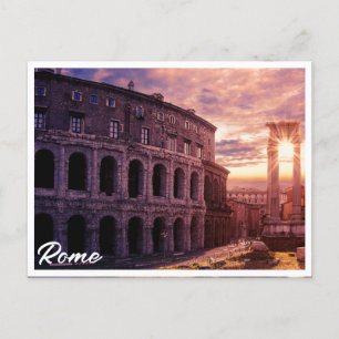 Solnedgång över Rom Colosseum i Rom Vykort