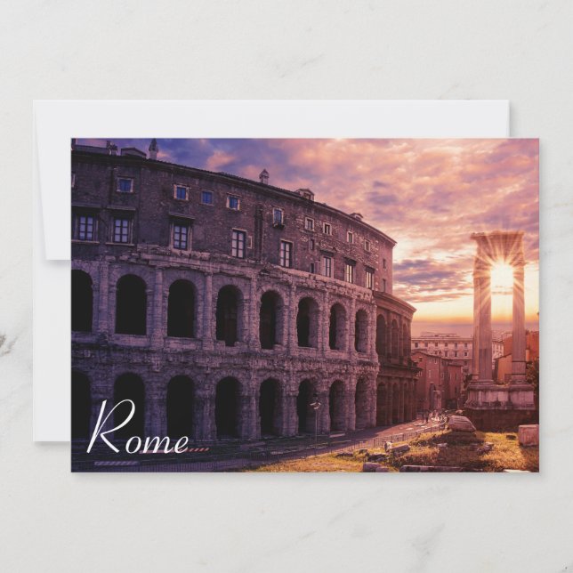 Solnedgång över Roms kolosseum i Rom (Framsida)