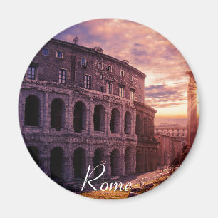 Solnedgång över Roms kolosseum i Rom Magnet
