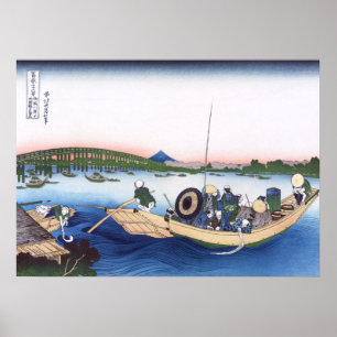 Solnedgång över Ryogoku-bron Poster