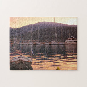 Solnedgång över Sami fartyg (Kefalonia) Pussel