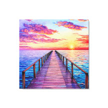 Solnedgång över Serene Ocean Vågar