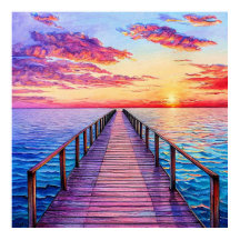 Solnedgång över Serene Ocean Vågar