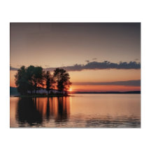 Solnedgång över sjö