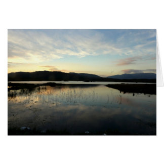 Solnedgång över sjö, County Galway, Irland Hälsningskort