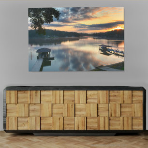 Solnedgång över Sjö landskapsfoto Canvastryck