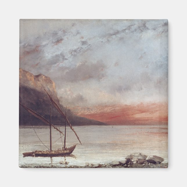 Solnedgång över Sjö Leman, 1874 Magnet (Framsidan)