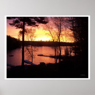 Solnedgång över Sjö Poster