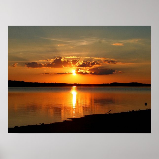 Solnedgång över Sjö Thurmond Poster (Framsidan)