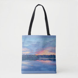 Solnedgång över Sjö Tote Bag Tygkasse