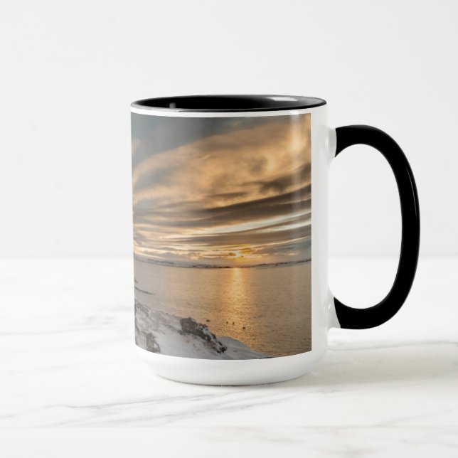Solnedgång över sjön Myvatn, Island Mugg (Höger)