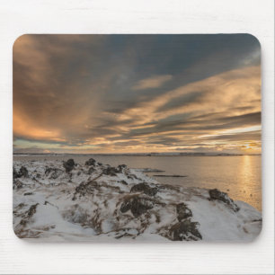 Solnedgång över sjön Myvatn, Island Musmatta