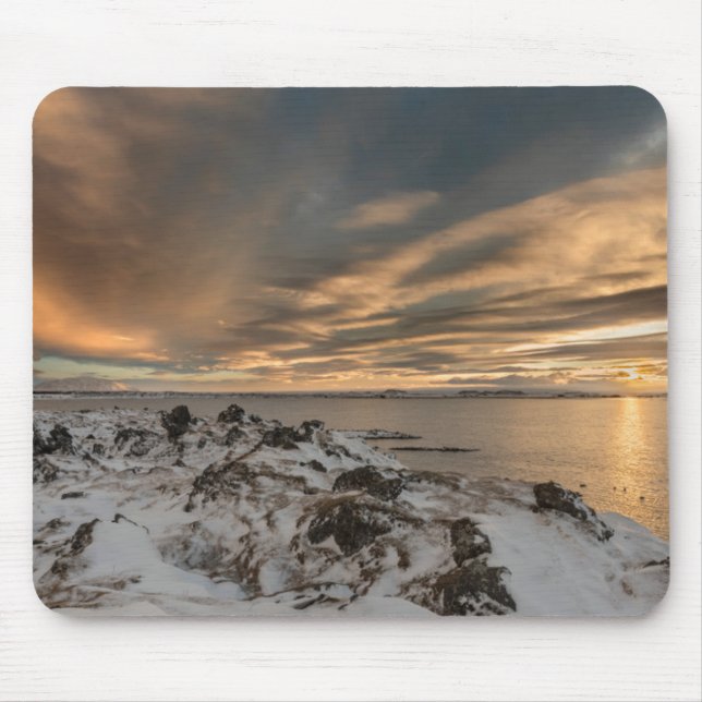 Solnedgång över sjön Myvatn, Island Musmatta (Framsidan)