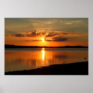 Solnedgång över sjön Thurmond Poster