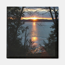 Solnedgång över skogsenergen Sjö Magnet