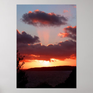 Solnedgång över St Aubins Bay på Jersey Poster