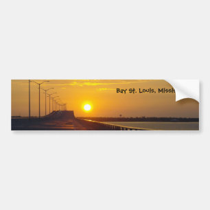 Solnedgång över St Louis Bay, MS Bumper Sticker Bildekal