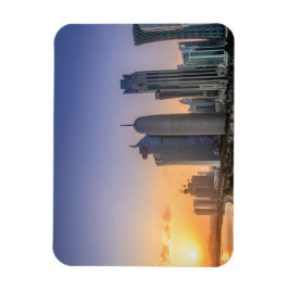 Solnedgång över staden Doha, Qatar Magnet