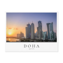 Solnedgång över staden Doha, Qatar