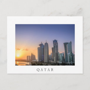Solnedgång över staden Doha, Qatar Vykort