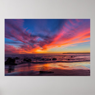 Solnedgång över Stilla havet från Coronado 2 Poster