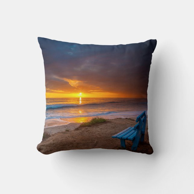 Solnedgång över Stilla havet Kudde (Framsida)