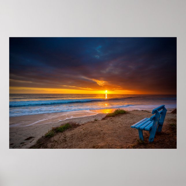 Solnedgång över Stilla havet Poster (Framsidan)