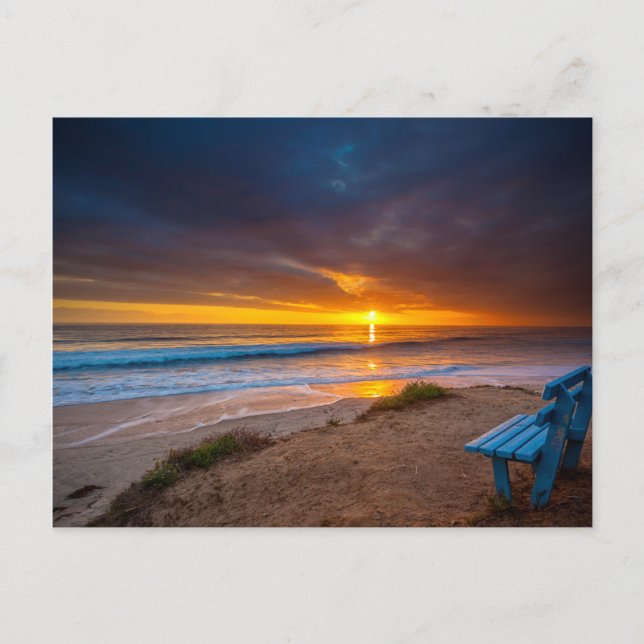 Solnedgång över Stilla havet Vykort (Framsida)