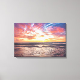 Solnedgång över strand och hav canvastryck