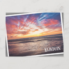 Solnedgång över strand och hav vykort