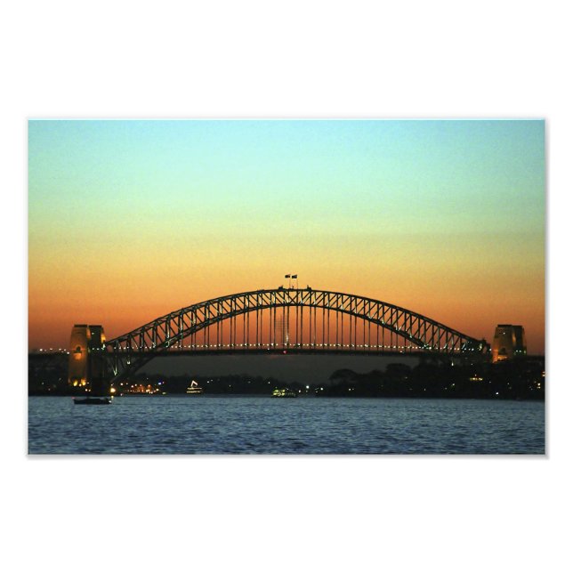 Solnedgång över Sydney Harbor Bridge, Australien Fototryck (Framsidan)
