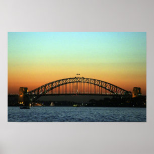 Solnedgång över Sydney Harbour Bridge, Australien Poster