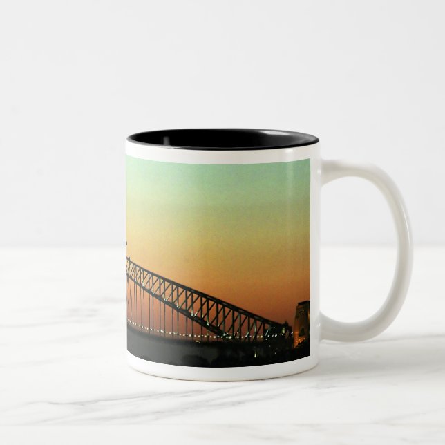 Solnedgång över Sydney Harbour Bridge, Australien Två-Tonad Mugg (Höger)