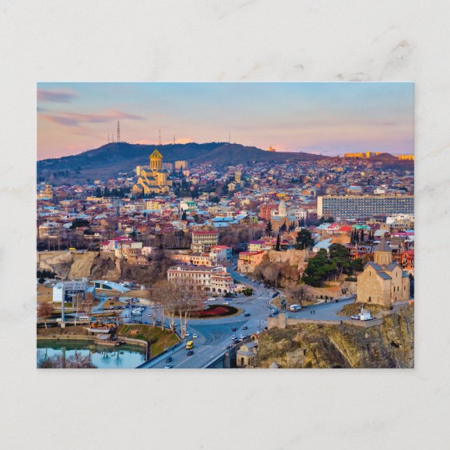 Solnedgång över Tbilisi Vykort (Framsida)