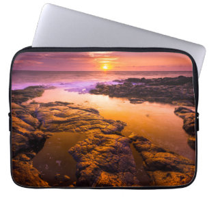 Solnedgång över tidvattenpölar, Hawaii Laptop Fodral