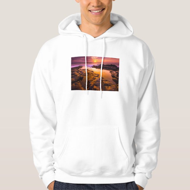 Solnedgång över tidvattenpölar, Hawaii Sweatshirt (Framsida)