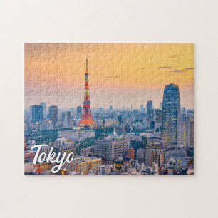 Solnedgång över Tokyo, Japan Pussel