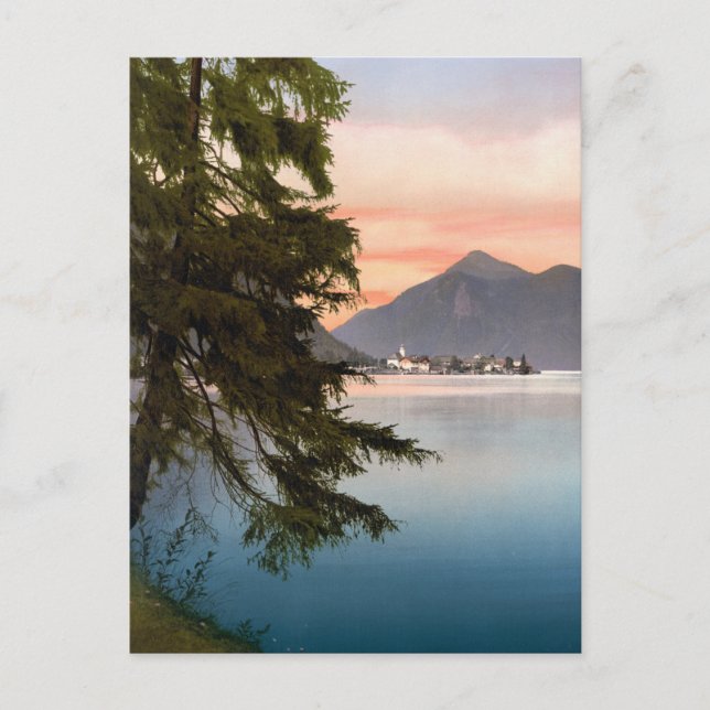 Solnedgång över tyska Sjö Vykort (Framsida)